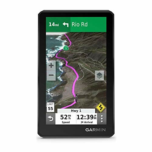 Garmin GPS device displaying a map with route and directions.