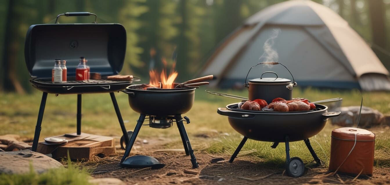 Portable grill setup