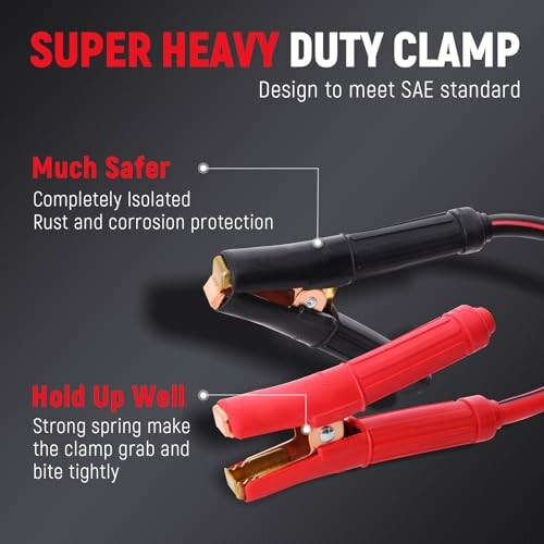 Super heavy duty clamp with black and red isolated grips.