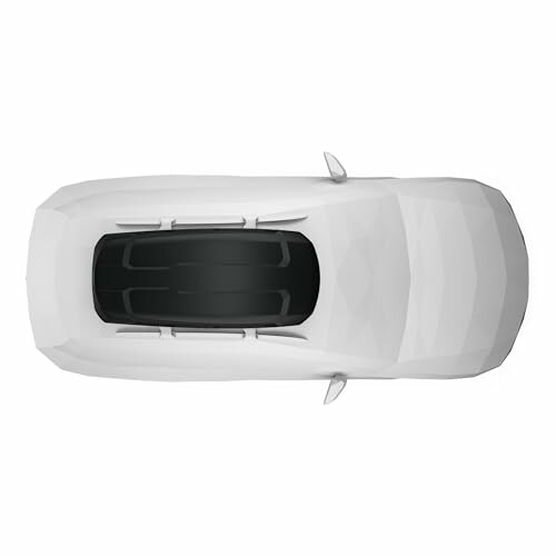 Top view of a white car with a black roof